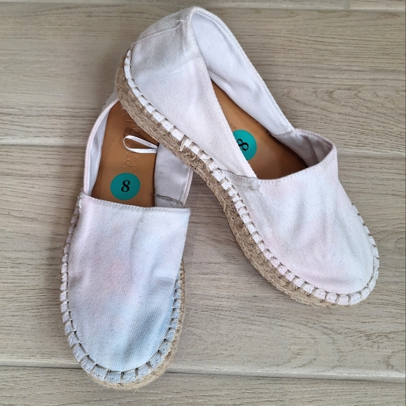 Splendid Laney women's pastel and white tie dye espadrille slip-on loafers  - 8 - Picture 1 of 8